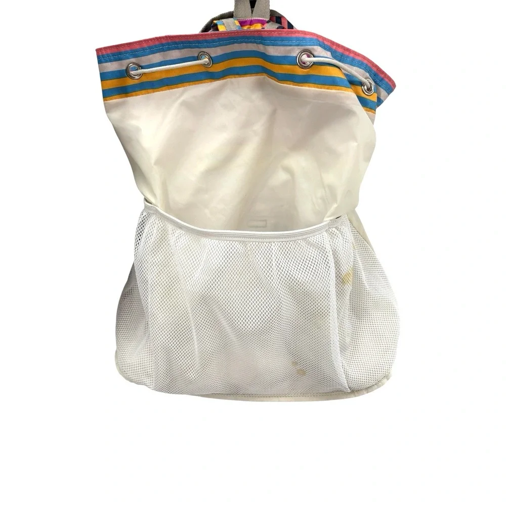 LeSportsac Voyager‎ Backpack Stripe Multicolor Pockets Diaper Bag Travel Large
